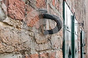 Close-up of old vintage brick wall