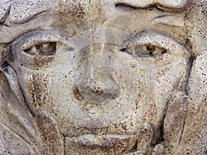Close-up of Old Weathered Statue