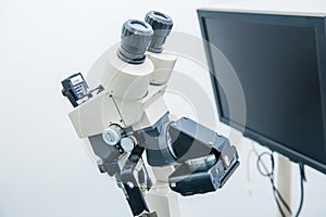 Close up olposcope with digital camera in gynecological room