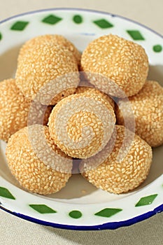 Close Up Onde-onde, Indonesian Traditional Food Jajanan Pasar photo