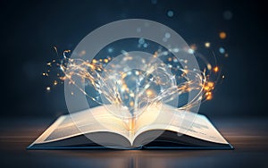 Close-Up of an Open Book on a Table with a Soft Light Background