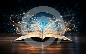 Close-Up of an Open Book on a Table with a Soft Light Background