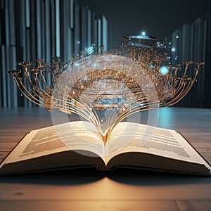 Close-Up of an Open Book on a Table with a Soft Light Background