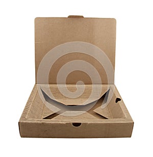 Close-up of open box made from cardboard