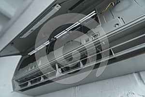 close up of opened air conditioner