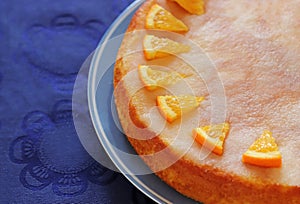 Close-up of an orange cake on a table