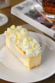 Close up orange cheese cake