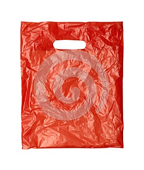 Close up of a orange plastic bag