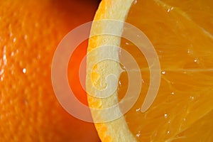 Close-up of orange ready for juicing