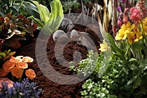 close-up of organic fertilizers and soil amendments