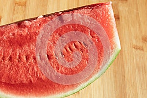 Close up of organic seedless watermelon slice