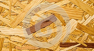 Close-up of Oriented Strand Board OSB Texture Background