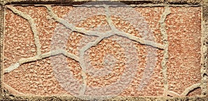 close-up . original sidewalk pavement with decorative tile