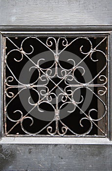 Close up of a ornate grid, Greyfriars graveyard Edinburgh, Scotland.