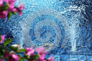 Close up outdoor jacuzzi with clear clean water