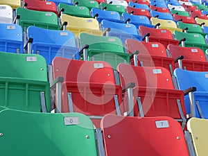 Close-Up Outdoor Multi-Colored Seats