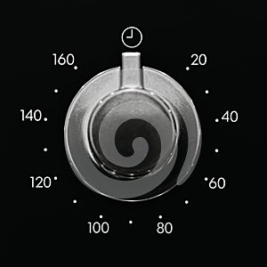Close up of an oven time selector knob