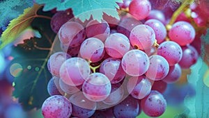 A close up overhead view of a bunch of grapes