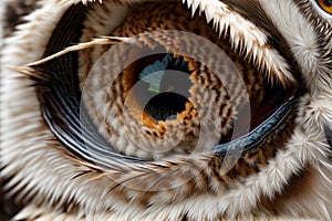Close up of an owl s eye sharp and knowing