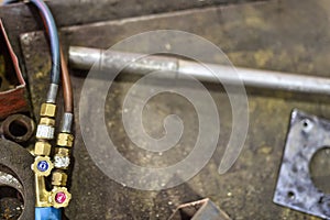 Oxy acetylene welding hoses and taps photo