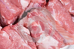 Close up pack raw pork rib