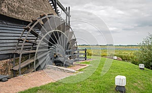 Close-up of the paddlewheel of a historic Dutch polder windmill