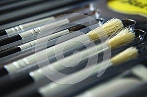 Close up painting brushes set