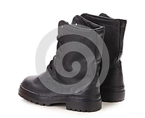 Close up of pair boots.