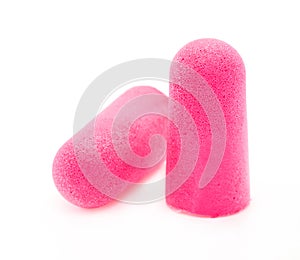 Close-up A pair of ear plugs stoppers for protection against noise