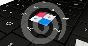 Close up of Panama button.