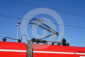 close-up of a pantograph