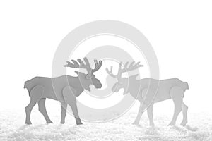 Close up of paper reindeer decoration for a christmas background