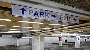 Close up park and exit sign