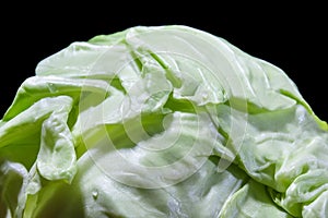 Close up of part green cabbage