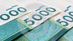 De de 5000. nombres. dinero billetes. financiero la tienda 