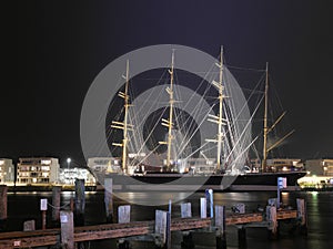 Close up of the Passat a historical sailing boat in Travemünde Germany