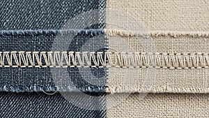 A close up of a patchwork of denim fabric (AI Generated)