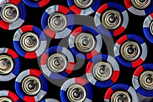 Close up pattern of aaa batteries or cells