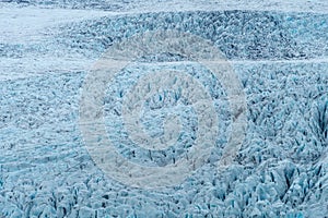 Close up of the patterns and ice snow formations of the Fjallsarlon Glacier in Iceland