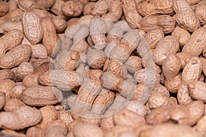 Close up of peanuts in the shell