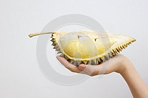 Close up of peeled durian