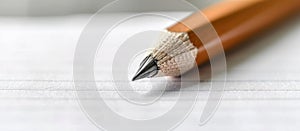 Close Up of Pencil on Sheet of Paper