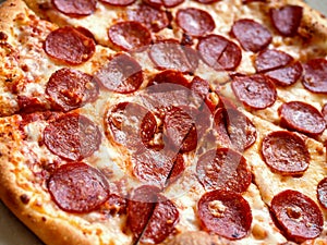 Close-Up Of Pepperoni Pizza