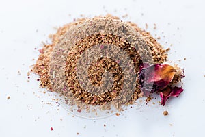 Close-up of persian spices blend with Rose