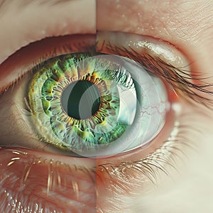 a close up of a person's eye