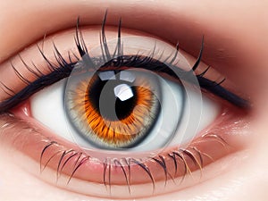 A close-up of a person\'s eye, a hyperrealistic painting.