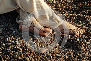 Close Up of a Persons Dirty Foot