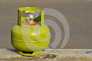 Close up pertamina gas cylinder 3 Kg