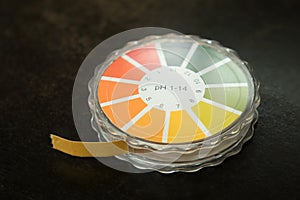 Close-up of a pH paper