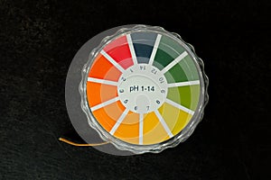 Close-up of a pH paper